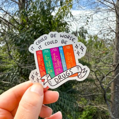 Books are Drugs Glossy Sticker