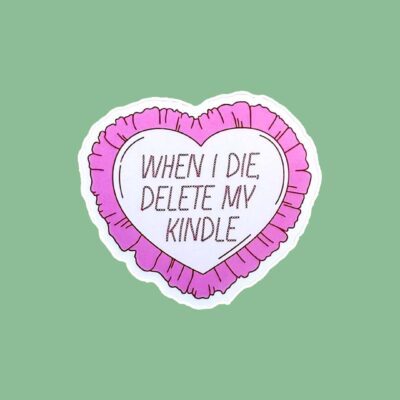 Delete My Kindle Glitter Sticker
